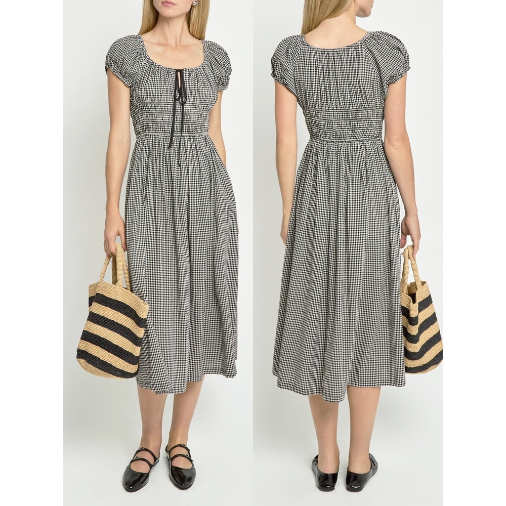 O.p.t Evie Midi Dress in Black Gingham